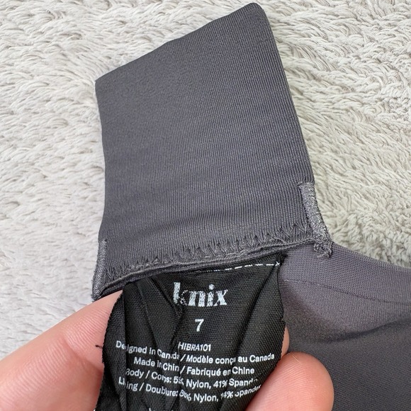 Knix Womens Sports Bra 7 Gray Wireless Lined Comfort HIBRA101 Active Workout Gym - Picture 12 of 13